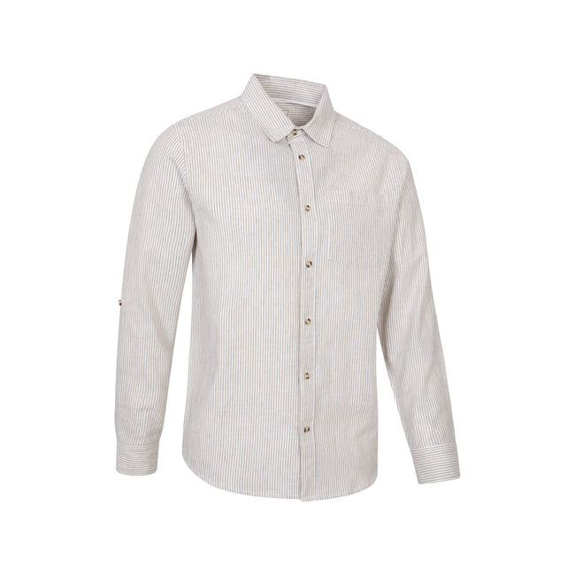 Mustard - Side - Mountain Warehouse Mens Lowe Stripe Shirt