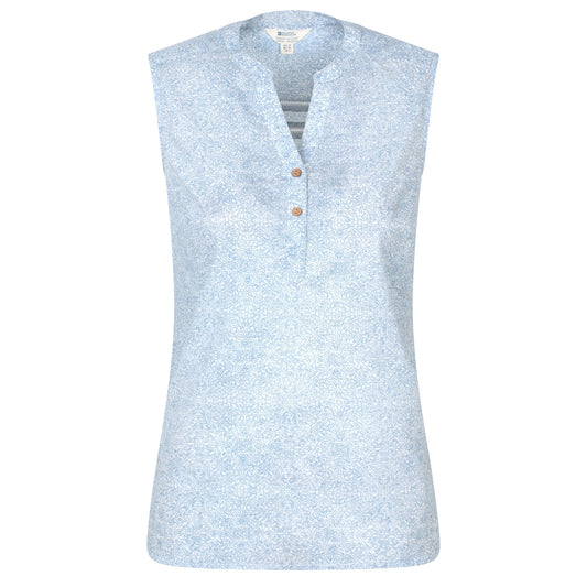 White - Front - Mountain Warehouse Womens-Ladies Petra Printed Sleeveless Shirt