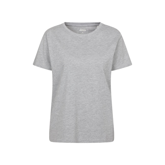 Light Grey - Front - Mountain Warehouse Womens-Ladies Basic Relaxed Fit T-Shirt