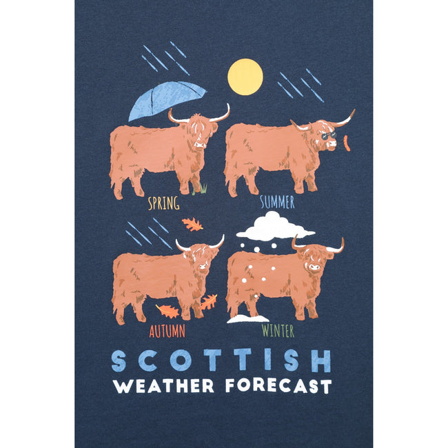 Navy - Close up - Mountain Warehouse Womens-Ladies Scottish Weather Forecast T-Shirt