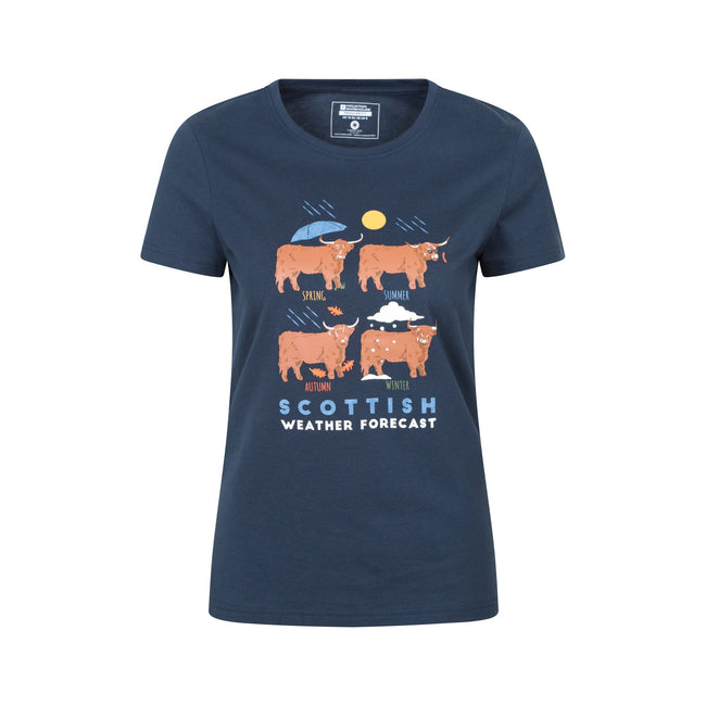Navy - Front - Mountain Warehouse Womens-Ladies Scottish Weather Forecast T-Shirt