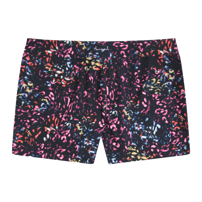 Jet Black - Back - Animal Womens-Ladies Aurora All-Over Print Board Shorts