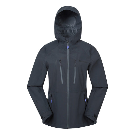 Black - Front - Mountain Warehouse Womens-Ladies Rainstorm 2.5 Layered Waterproof Jacket