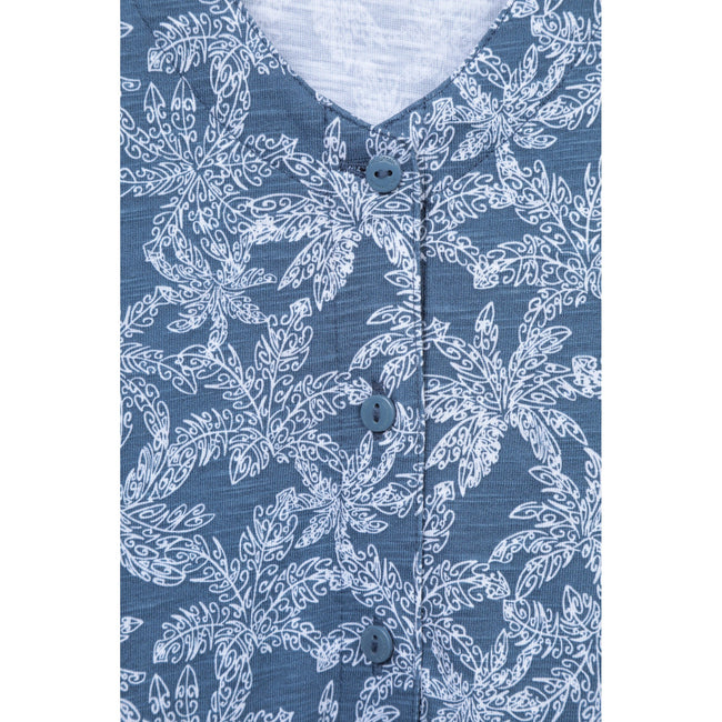 Dark Blue - Pack Shot - Mountain Warehouse Womens-Ladies Bahamas Floral Sleeveless Dress