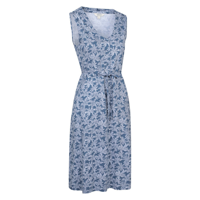 Dark Blue - Side - Mountain Warehouse Womens-Ladies Bahamas Floral Sleeveless Dress