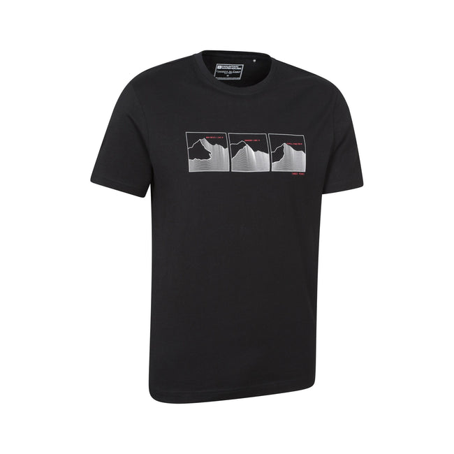Jet Black - Side - Mountain Warehouse Mens Mountain Peaks T-Shirt