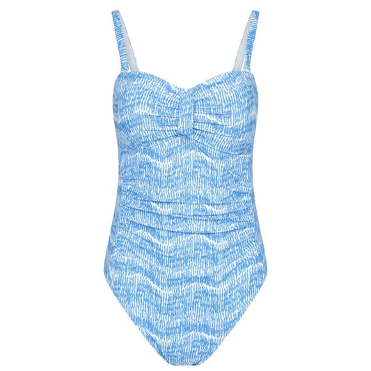 Blue - Front - Mountain Warehouse Womens-Ladies Resort Printed Tummy Control One Piece Swimsuit