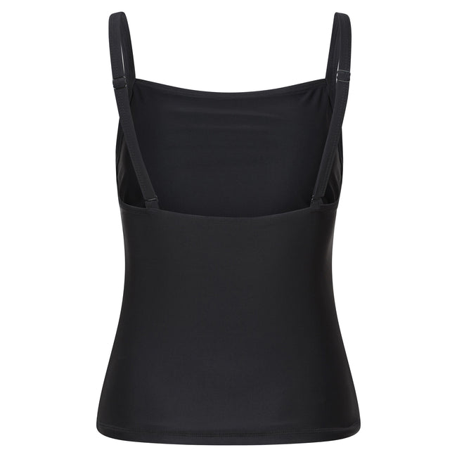 Black - Back - Mountain Warehouse Womens-Ladies Plain Tummy Control Tankini Top