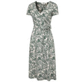 Khaki Green - Side - Mountain Warehouse Womens-Ladies Santorini Floral Wrap Midi Dress