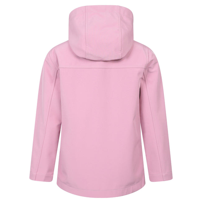 Dark Pink - Back - Mountain Warehouse Childrens-Kids Retreat Lightweight Soft Shell Jacket