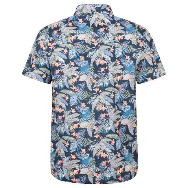 Blue - Back - Mountain Warehouse Mens Tropical Floral Short-Sleeved Shirt