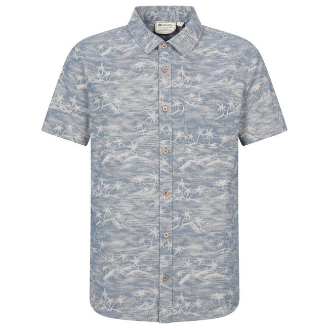 Corn Blue - Front - Mountain Warehouse Mens Tropical Floral Short-Sleeved Shirt