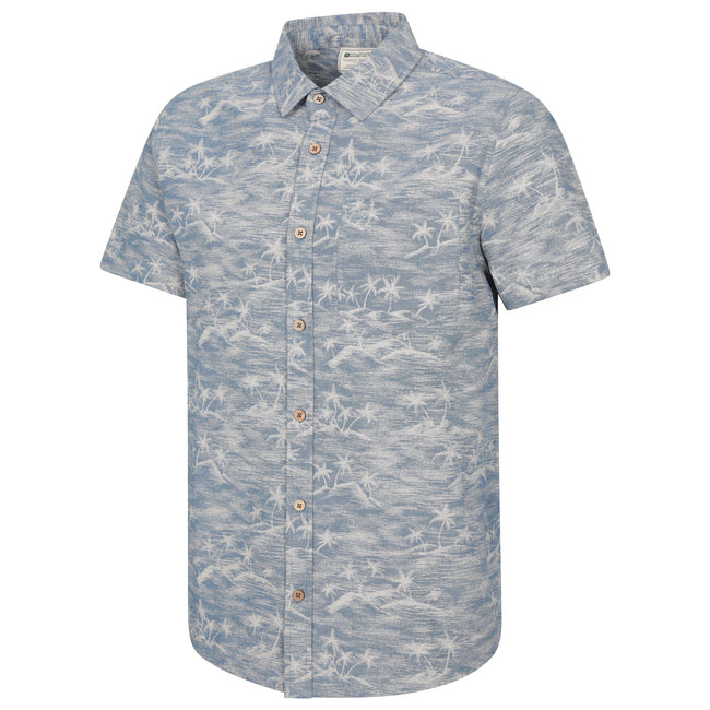 Corn Blue - Side - Mountain Warehouse Mens Tropical Floral Short-Sleeved Shirt
