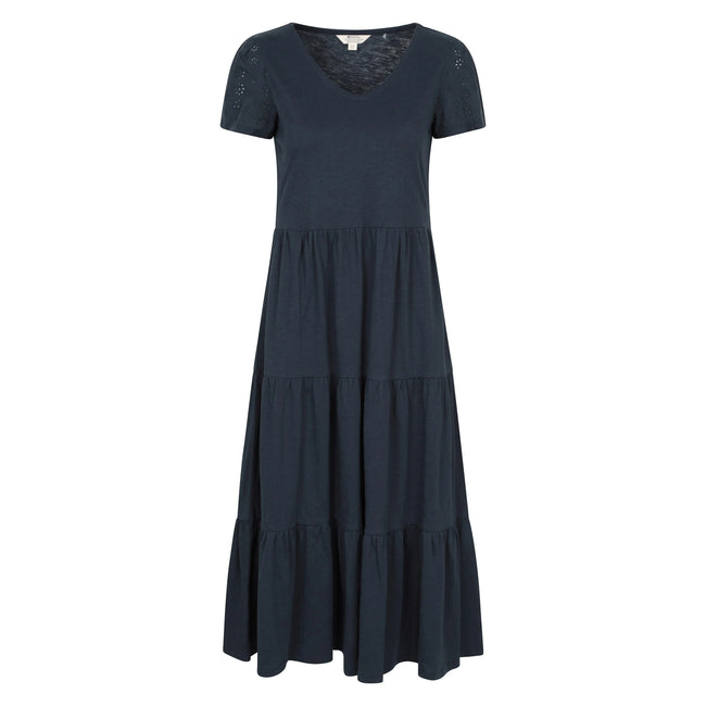 Navy - Front - Mountain Warehouse Womens-Ladies Malaga Tiered Broderie Sleeve Dress