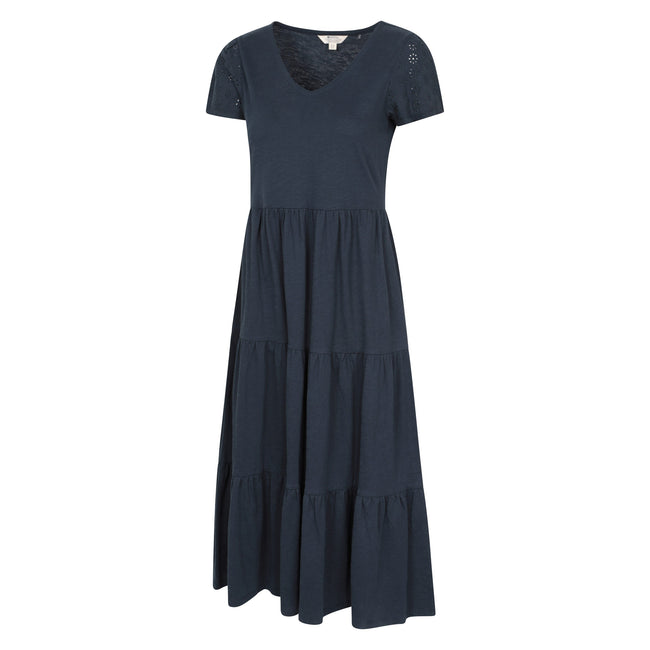 Navy - Lifestyle - Mountain Warehouse Womens-Ladies Malaga Tiered Broderie Sleeve Dress
