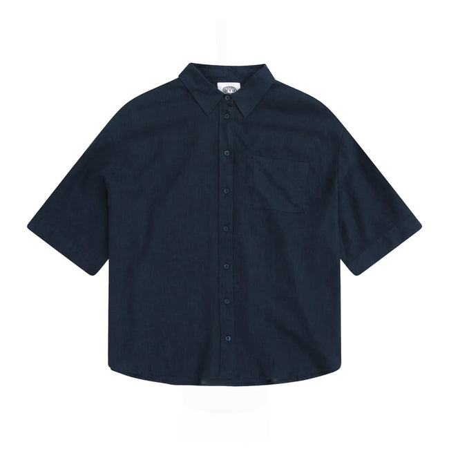 Navy - Front - Animal Womens-Ladies Nova Linen Shirt