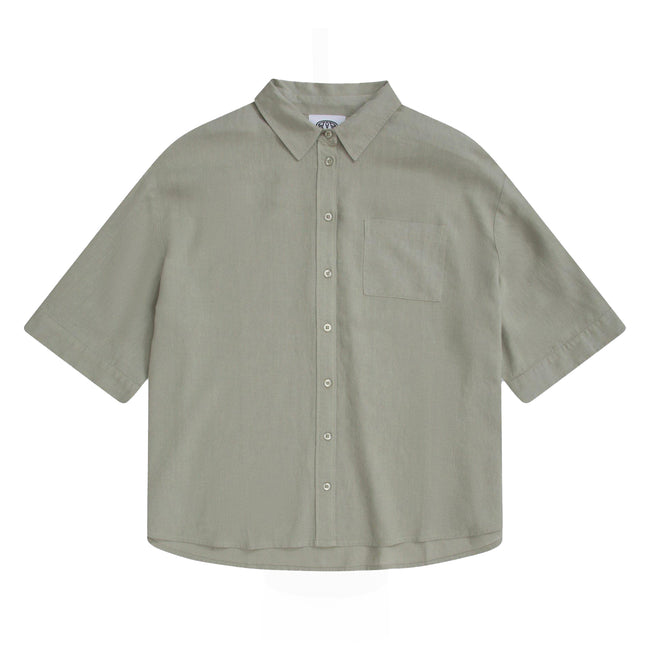 Pale Green - Front - Animal Womens-Ladies Nova Linen Shirt