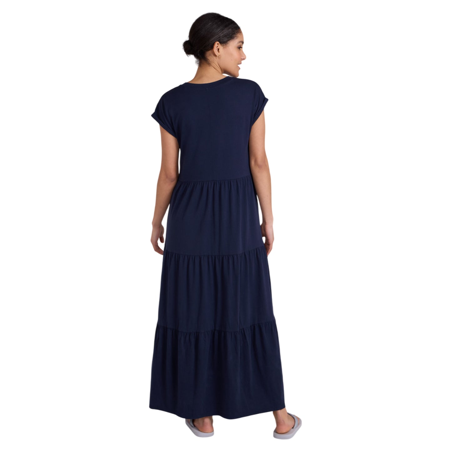 Navy - Lifestyle - Animal Womens-Ladies Tiered Jersey Maxi Dress