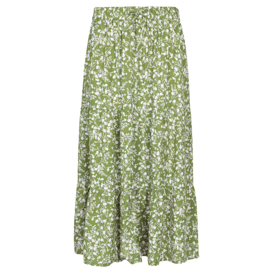 Green - Front - Mountain Warehouse Womens-Ladies Palermo Tiered Midi Skirt