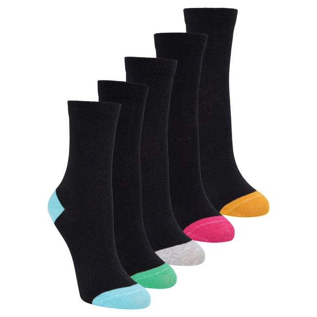 Black - Front - Mountain Warehouse Childrens-Kids Mid Calf Polygiene Everyday Socks (Pack of 5)