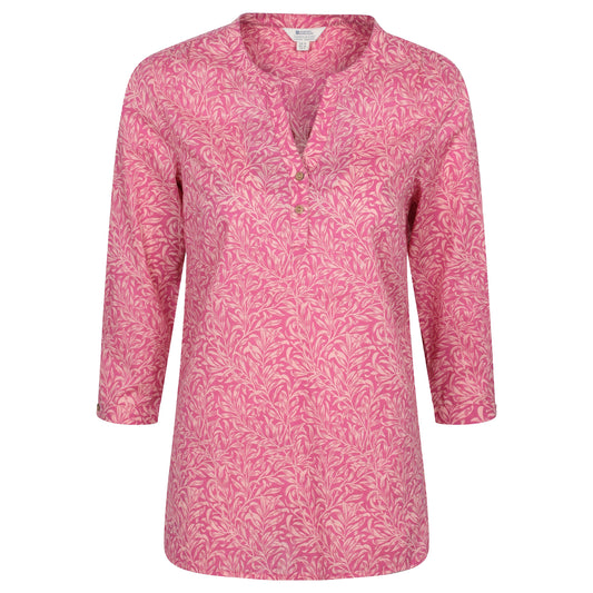Bright Pink - Front - Mountain Warehouse Womens-Ladies Petra Floral 3-4 Sleeve Shirt