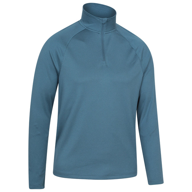 Light Blue - Side - Mountain Warehouse Mens Spin Textured Half Zip Sweatshirt