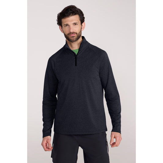 Dark Grey - Front - Mountain Warehouse Mens Spin Textured Half Zip Sweatshirt