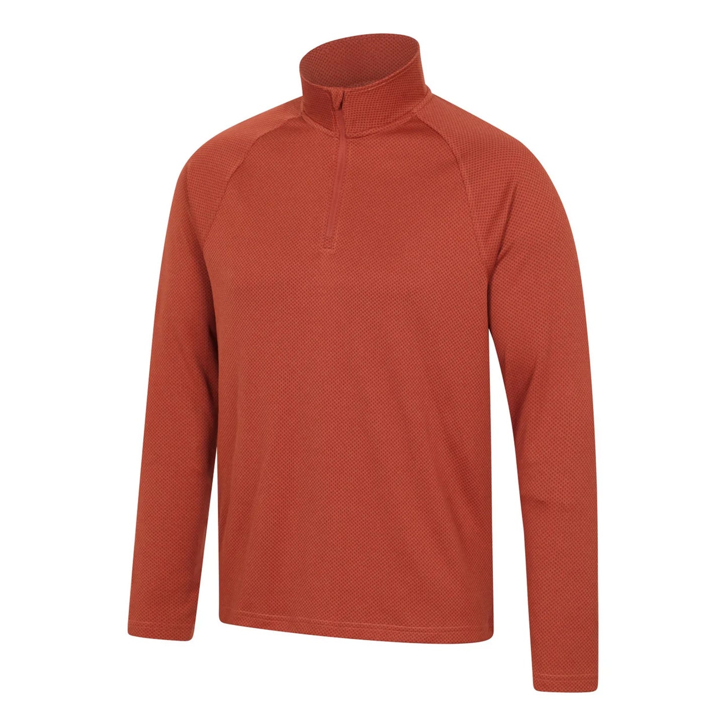 Rust - Side - Mountain Warehouse Mens Spin Textured Half Zip Sweatshirt