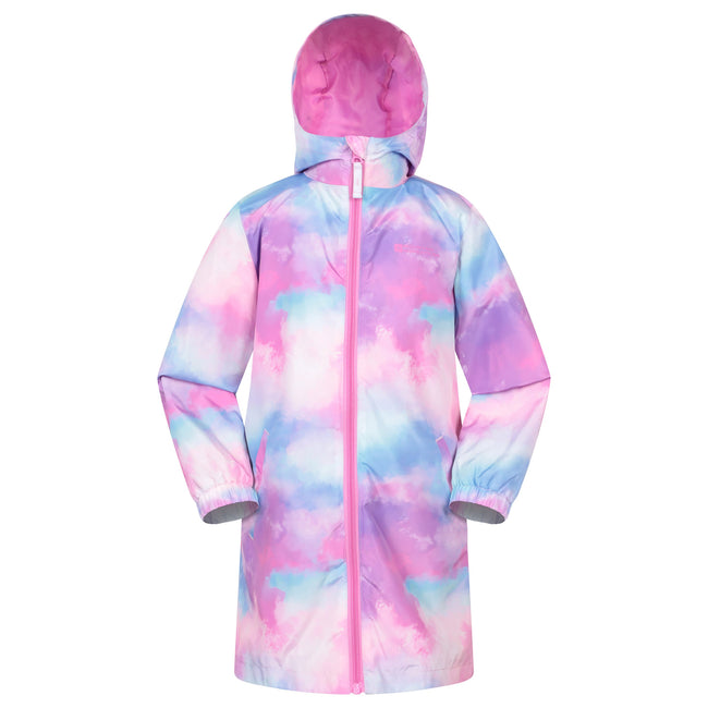 Pink - Front - Mountain Warehouse Childrens-Kids Flo Printed Water Resistant Padded Jacket