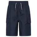 Navy - Front - Mountain Warehouse Childrens-Kids Shoreline Cargo Board Shorts