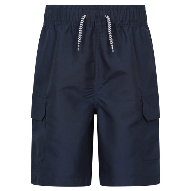 Navy - Front - Mountain Warehouse Childrens-Kids Shoreline Cargo Board Shorts