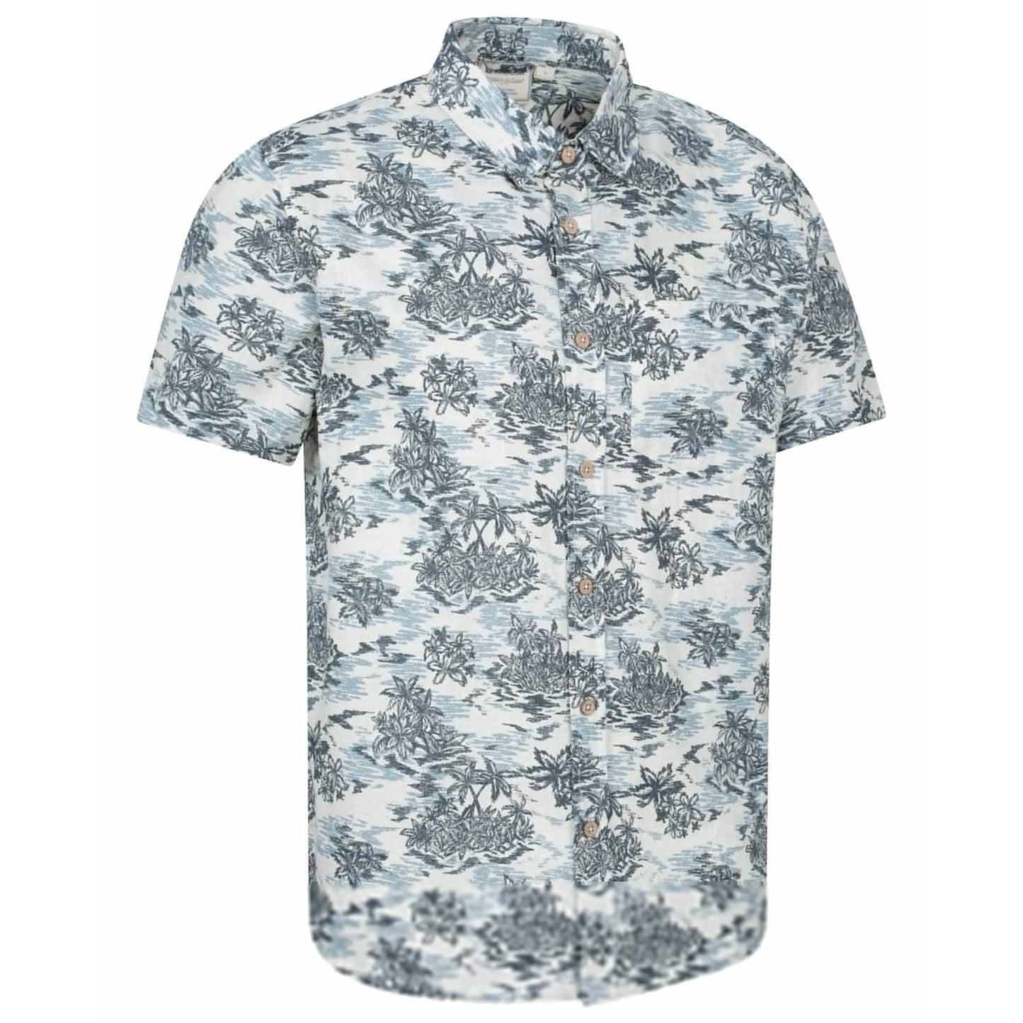 Off White - Side - Mountain Warehouse Mens Tropical Printed Short-Sleeved Shirt