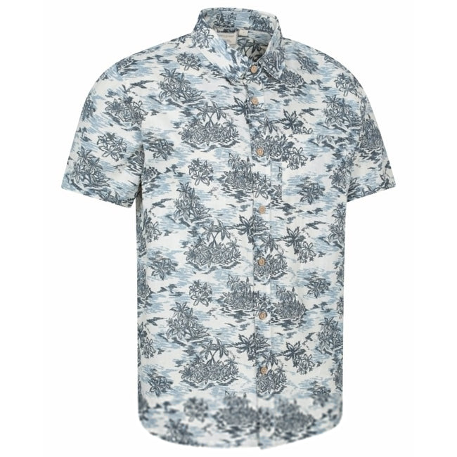 Off White - Side - Mountain Warehouse Mens Tropical Printed Short-Sleeved Shirt