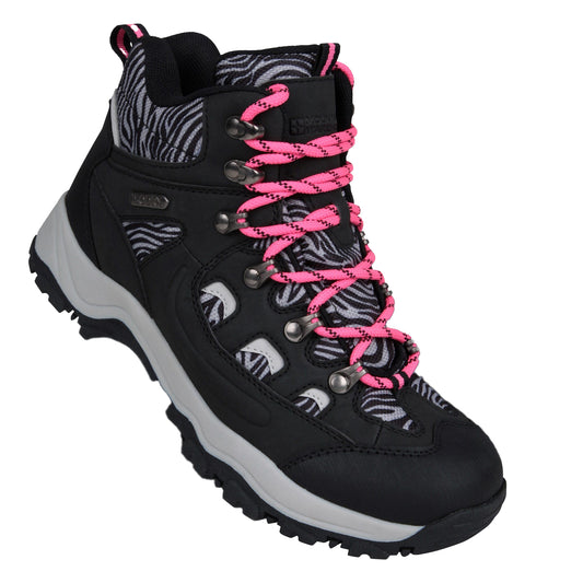 Bright Pink - Front - Mountain Warehouse Womens-Ladies Adventurer Printed Waterproof Walking Boots