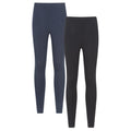Black - Front - Mountain Warehouse Womens-Ladies Cotton Blend Midweight Leggings (Pack of 2)