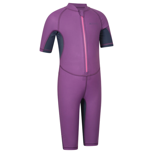 Purple - Side - Mountain Warehouse Childrens-Kids Wave Lined Thermal Wetsuit