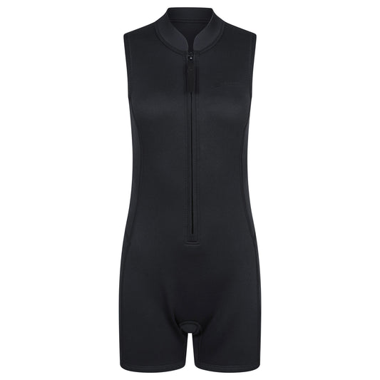 Jet Black - Front - Mountain Warehouse Womens-Ladies Shorty Sleeveless Wetsuit