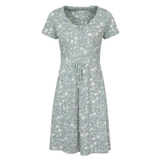 Pale Green - Front - Mountain Warehouse Womens-Ladies Essentials Lora Floral Skater Dress