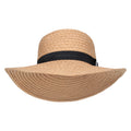 Beige - Back - Mountain Warehouse Womens-Ladies Straw Wide Brim Sun Hat