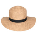 Beige - Front - Mountain Warehouse Womens-Ladies Straw Wide Brim Sun Hat