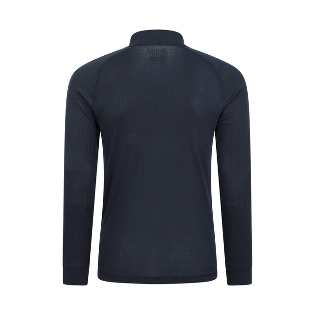 Navy - Back - Mountain Warehouse Mens Talus Zip Neck Long-Sleeved Thermal Top