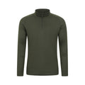 Khaki Green - Front - Mountain Warehouse Mens Talus Zip Neck Long-Sleeved Thermal Top