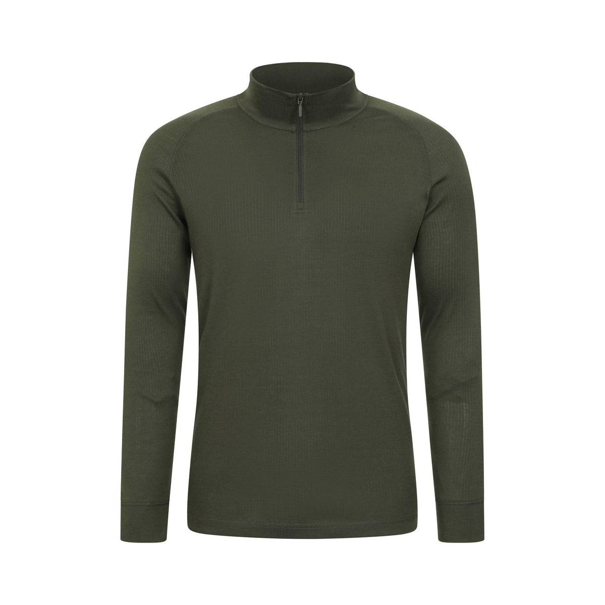 Khaki Green - Lifestyle - Mountain Warehouse Mens Talus Zip Neck Long-Sleeved Thermal Top