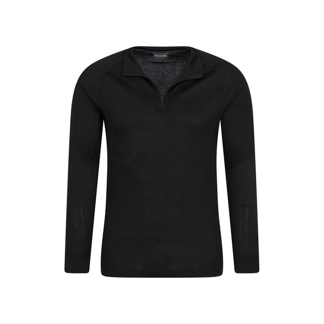 Black - Lifestyle - Mountain Warehouse Mens Talus Zip Neck Long-Sleeved Thermal Top