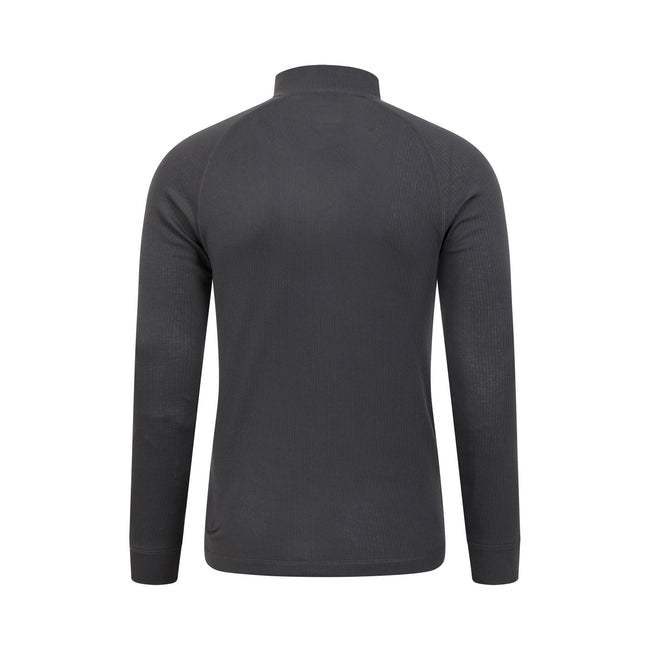 Charcoal - Back - Mountain Warehouse Mens Talus Zip Neck Long-Sleeved Thermal Top