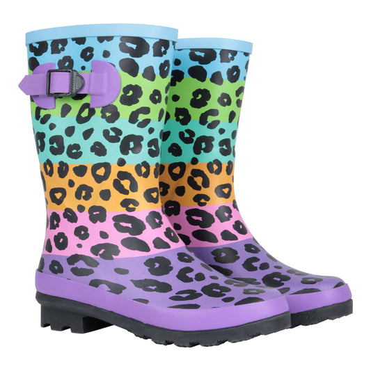 Bright Blue - Front - Mountain Warehouse Childrens-Kids Rubber Mid Calf Wellington Boots