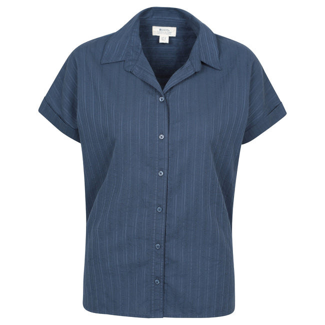 Navy - Front - Mountain Warehouse Womens-Ladies Palm Stripe Relaxed Fit Shirt
