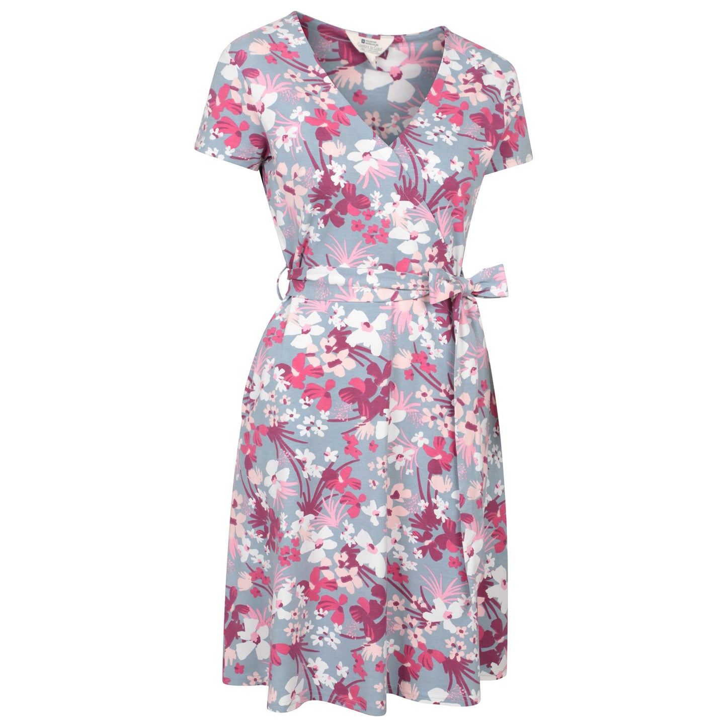 Pink - Side - Mountain Warehouse Womens-Ladies Santorini Cherry Blossom Jersey Wrap Dress
