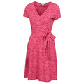 Red - Side - Mountain Warehouse Womens-Ladies Santorini Flower Jersey Wrap Dress