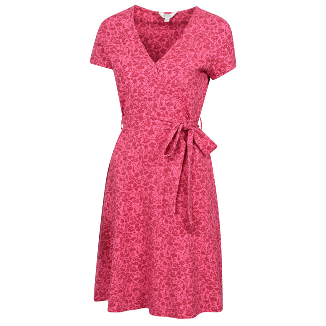 Red - Side - Mountain Warehouse Womens-Ladies Santorini Flower Jersey Wrap Dress